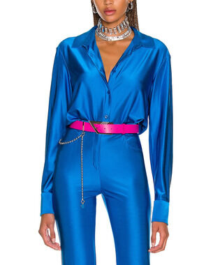Alexandre Vauthier Silky Blue Capri Shirt Size 36 EU / US 4